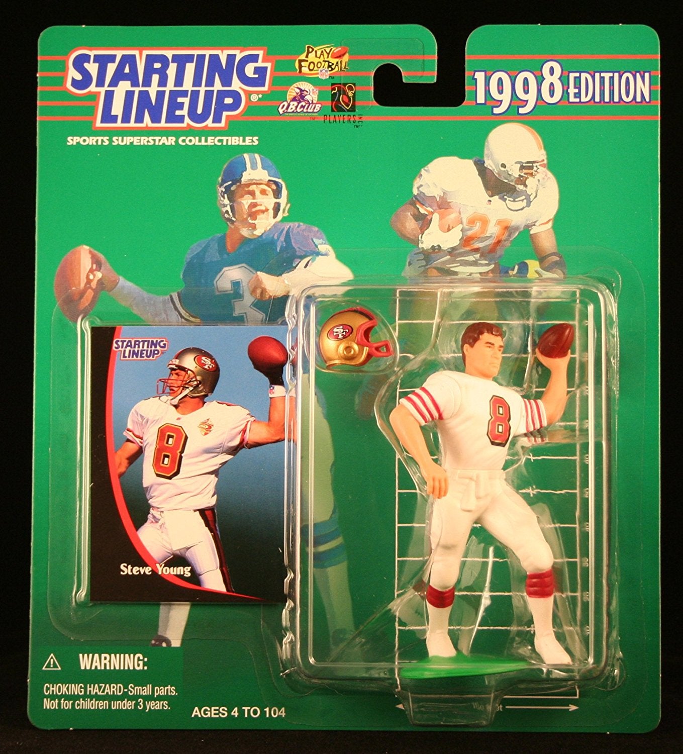 STEVE YOUNG / SAN FRANCISCO 49ERS 1998 NFL Starting Lineup Action Figure & Exclusive NFL Collector Trading Card