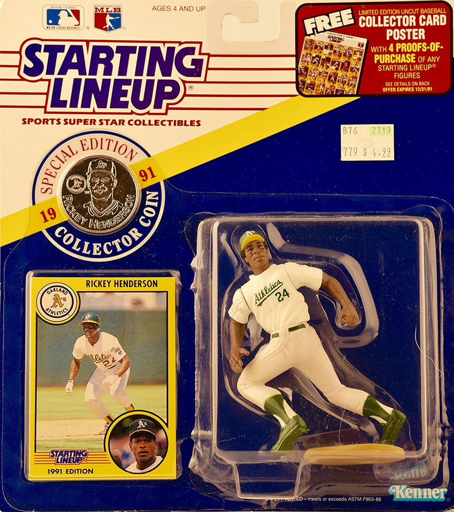 1991 Starting Lineup Rickey Henderson Figure with Collector Coin