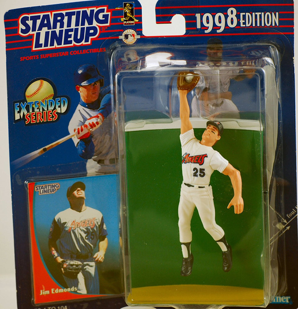 1998  Starting Lineup - Extended Series - MLB - Jim Edmonds #25 - California Angels - Vintage Action Figure - w/ Trading Card - Limited Edition - Collectible