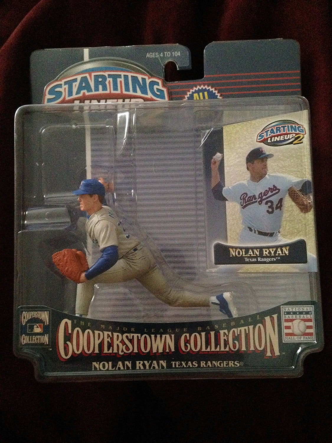 NOLAN RYAN / TEXAS RANGERS 2001 MLB Cooperstown Collection Starting Lineup 2 Action Figure & Exclusive Trading Card