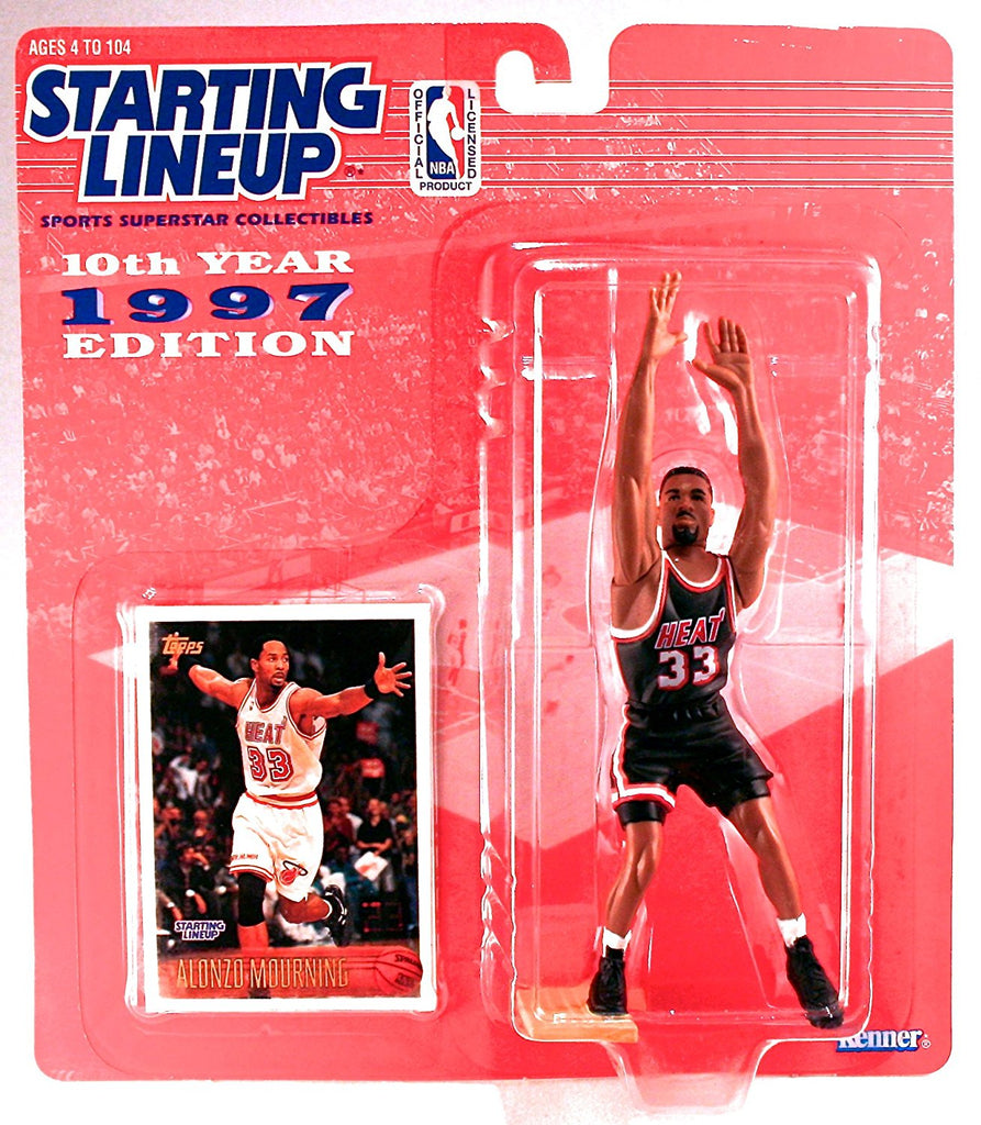 Alonzo Mourning Action Figure Miami Heat - NBA 10th Year 1997 Edition Starting Lineup Sports Superstar Collectibles
