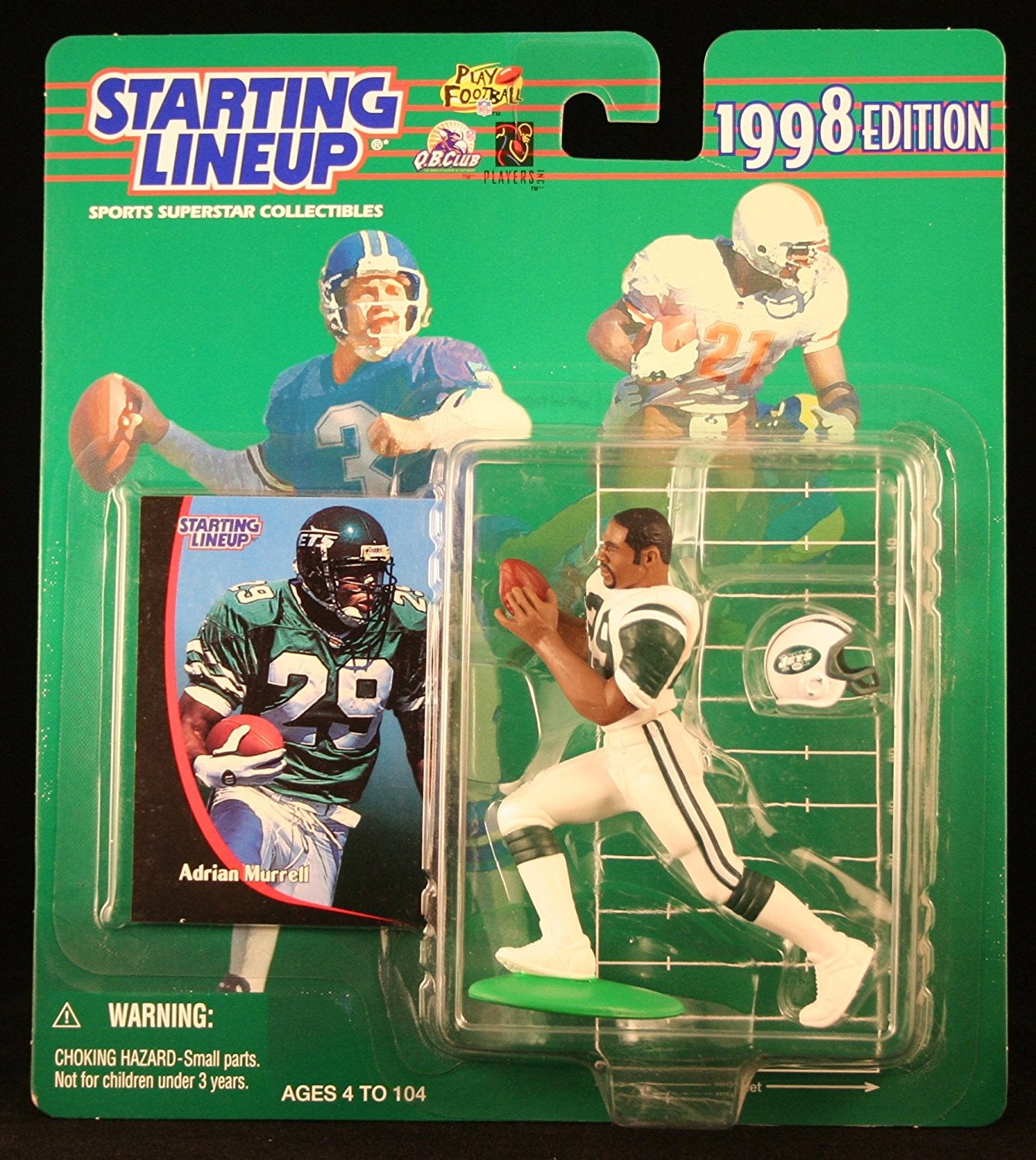 ADRIAN MURRELL / NEW YORK JETS 1998 NFL Starting Lineup Action Figure & Exclusive NFL Collector Trading Card