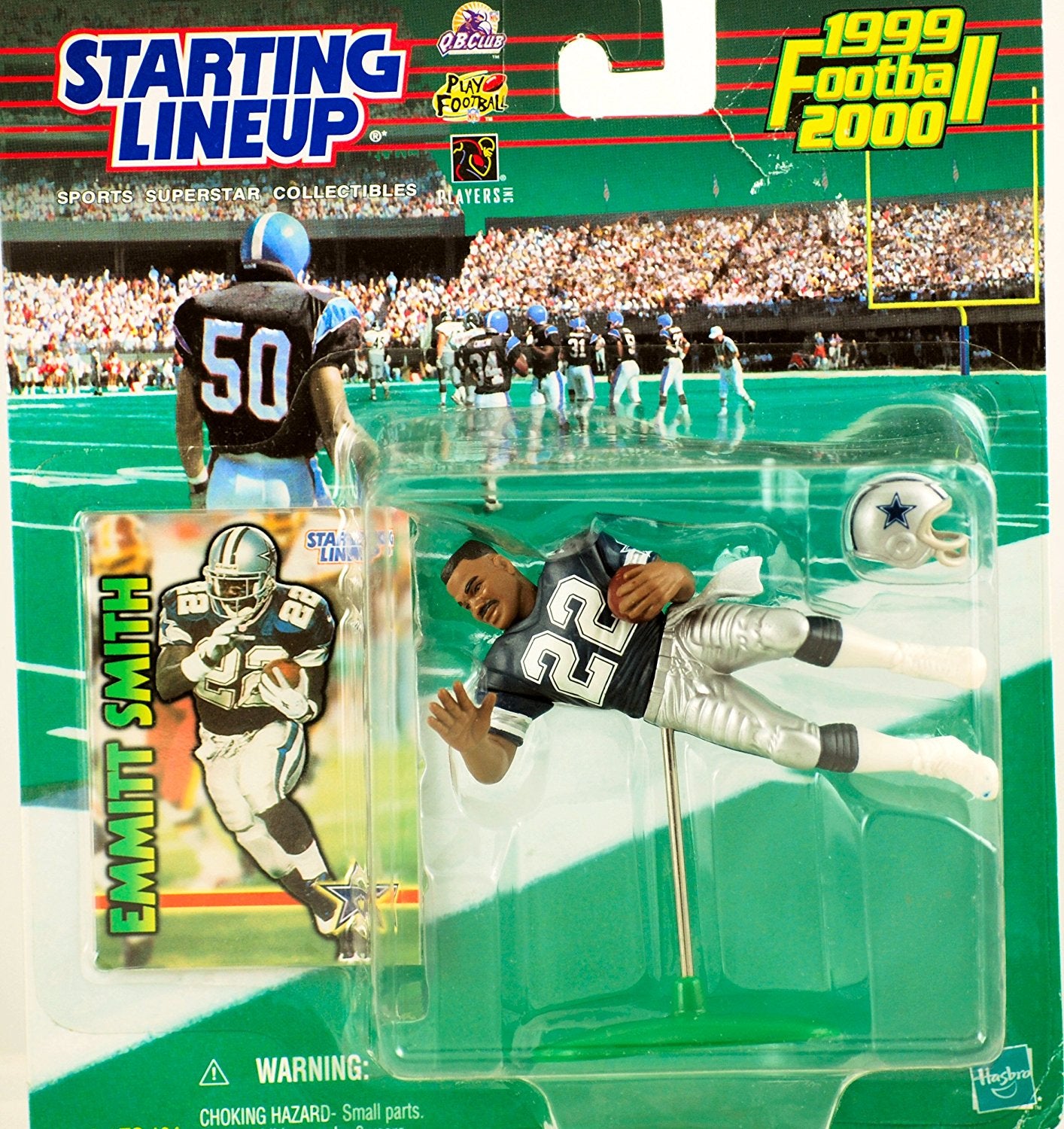 EMMITT SMITH / DALLAS COWBOYS 1999-2000 NFL Starting Lineup Action Figure & Exclusive NFL Collector Trading Card