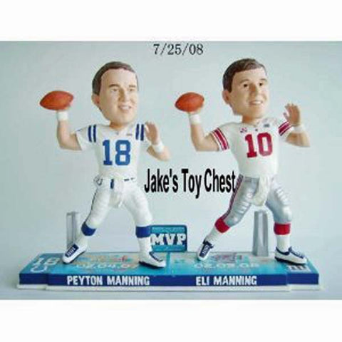 Peyton Manning & Eli Manning Super Bowl MVP Forever Collectibles Bobblehead New Only 360 Were Made Each Numbered 9 Inch