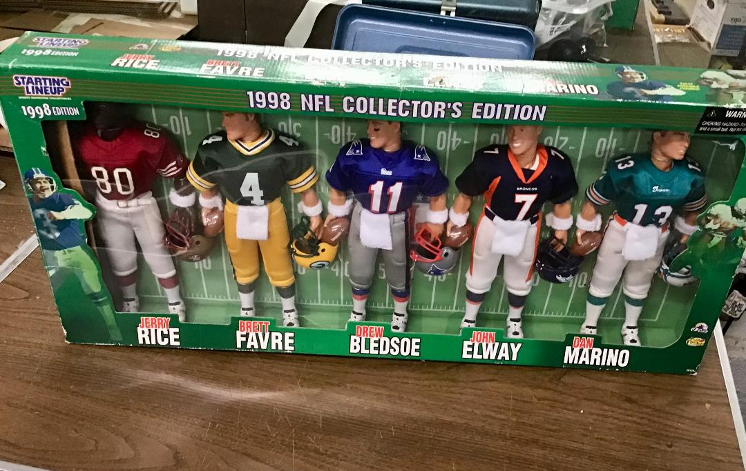 1998 12 inch Football Set of 5  special edition - Marino, Bledsoe, Rice, Favre, and Elway Starting Lineup
